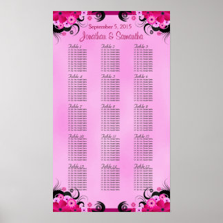 Póster Gráficos de Mesa de Casamento Light Fuschia 15