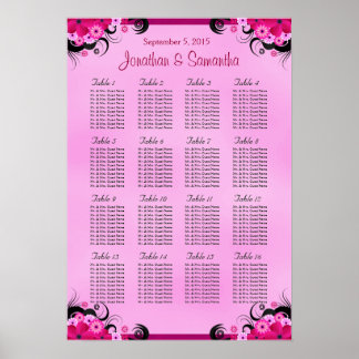 Póster Gráficos de Mesa de Casamento Light Fuschia 16