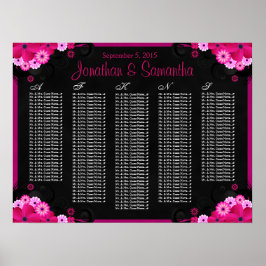 Poster Gráficos de Mesa Floral de Casamento de Fúchsia Ne