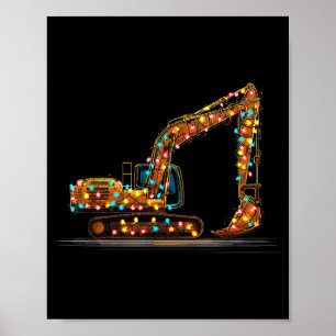 Poster Gráficos Divertidos de Escavadeira de Natal Amante