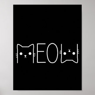 Poster Gráficos Divertidos Meow Roupas Informais Amante d