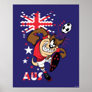 Poster Gráficos do TAZ™ Time Austrália Futebol