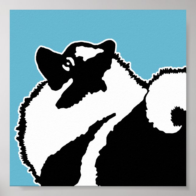 Poster Gráficos Keeshond - Arte de Cachorro Original (Frente)