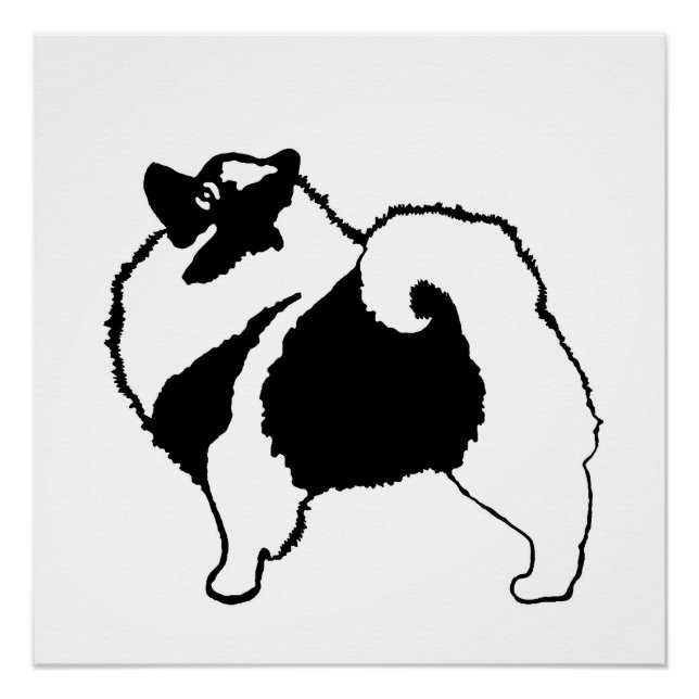 Póster Gráficos Keeshond - Arte de Cachorro Original (Frente)