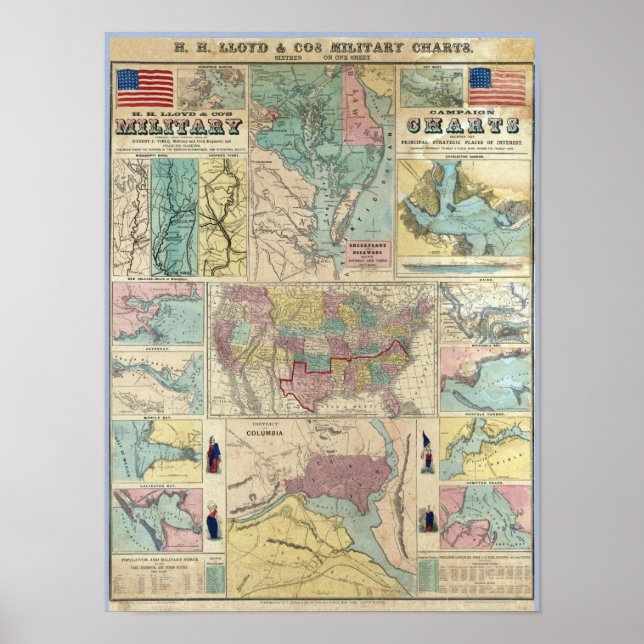 Póster Gráficos Militares da Campanha HH Lloyd (Frente)