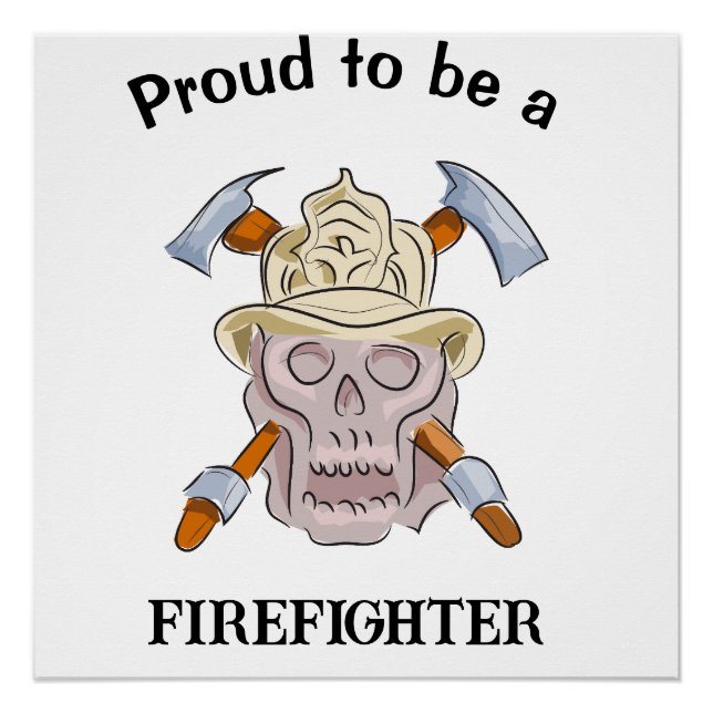 Póster Gráficos personalizados do Firefighter (Frente)