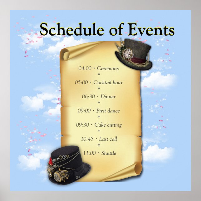 Poster Gráficos Steampunk sobre a Ilusão do Tempo (Frente)