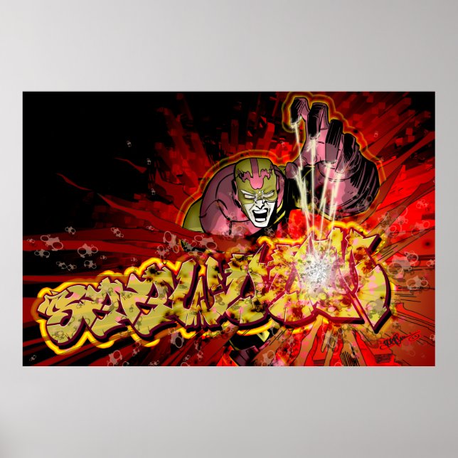 Poster Grafite, BD, Super-herói (Frente)