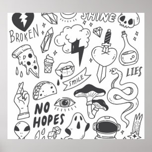 Poster Grafite Bonito: Conjunto de Artes de Porte.