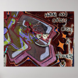 Poster Grafite Brown Pink Urban Grunge Art