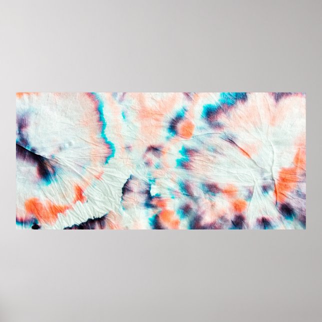 Poster Grafite de Arte Suja do outono. Tie Dye Shibori. B (Frente)