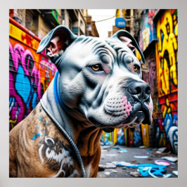 Poster Grafite de Arte Urbano de Pitbull