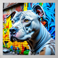 Grafite de Arte Urbano de Pitbull City Street