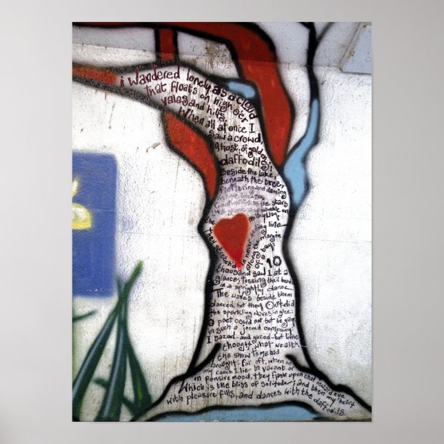 Poster Grafite de Árvore Poem do Wordsworth (Frente)