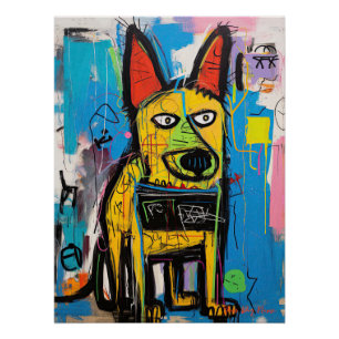 Póster Grafite de Cachorro German shepherd 01 - Leonardo