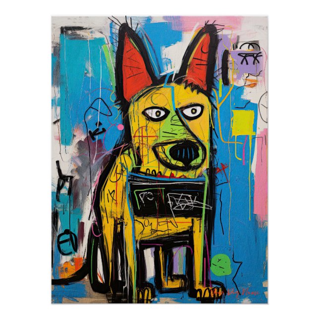 Póster Grafite de Cachorro German shepherd 01 - Leonardo  (Frente)