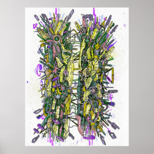 Poster Grafite de hackers cibernéticos