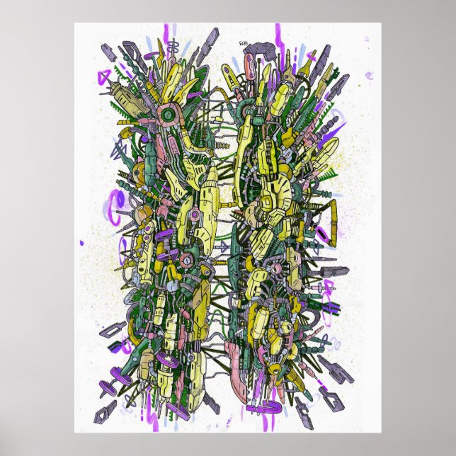 Poster Grafite de hackers cibernéticos (Frente)