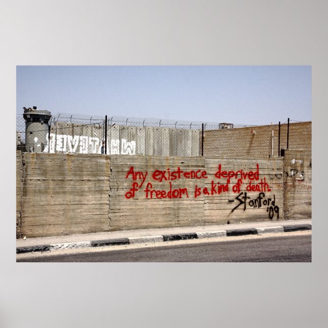 Póster Grafite de Muro Apartheid na Palestina (Frente)