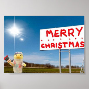 Poster Grafite de Natal Feliz