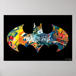 Poster Grafite do logotipo Batman Neon/80s