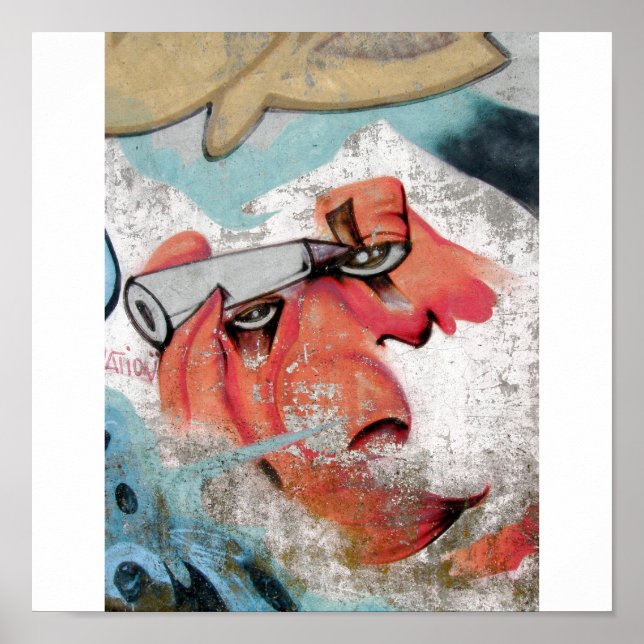 Póster Grafite do rosto de Crayon (Frente)