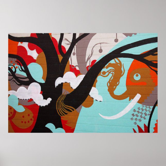 Póster Grafite Elefante (Frente)