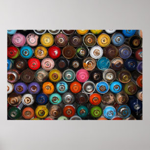 Poster grafite, latas de tinta,