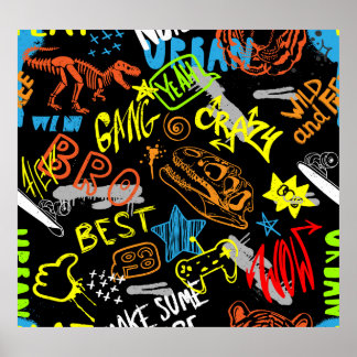 Poster Grafite para rapazes: Resfriamento desenhado à mão