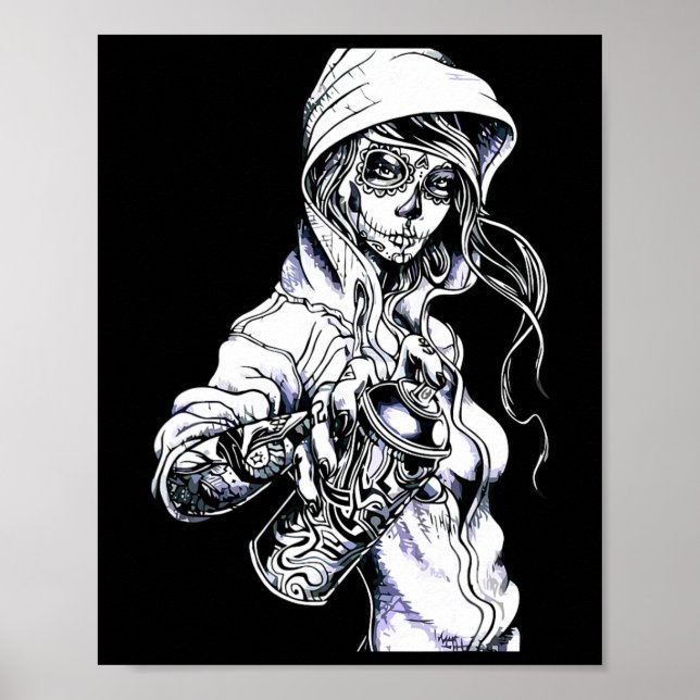 Poster Grafite Skeleton Ghetto Girl (Frente)