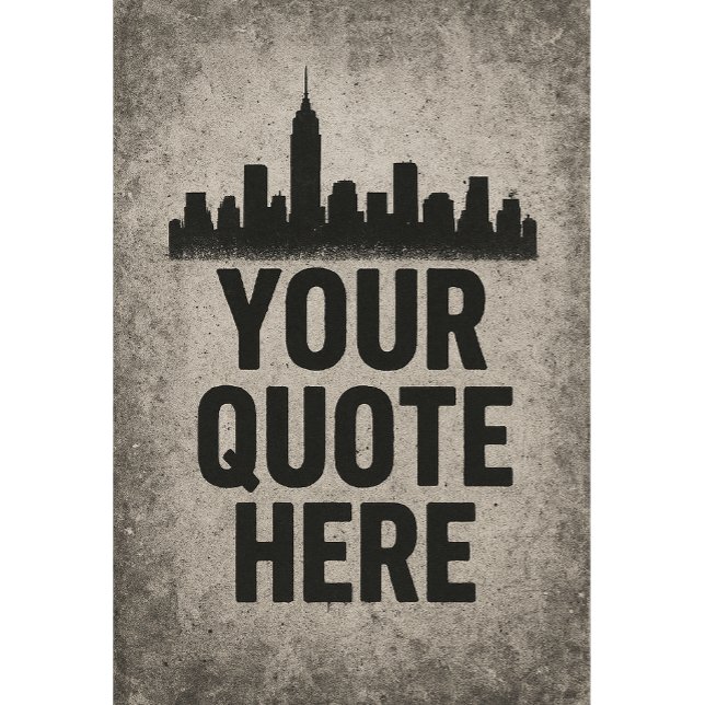Poster Grafite Skyline de Estilo Urbano com Cotação Perso (Criador carregado)