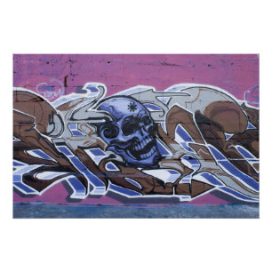 Póster Grafites azuis do Bonehead