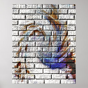 PÓSTER GRAFITES DA PAREDE DE TIJOLO