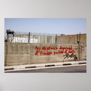 Póster Grafites da parede do Apartheid de Palestina