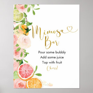 Poster Grafruito Citrus Chá de panela Mimosa - Sinal de B