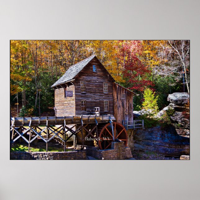 Poster Grain Mill, Babcock, Virgínia Ocidental (Frente)