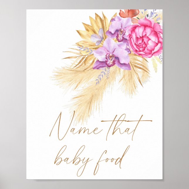 Poster Grama de pampas boho - nome aquela comida de bebê (Frente)