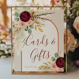 Poster Grama Pampas Rústico Boho Terracota Cartão E Prese