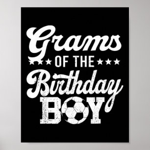Poster Gramas Do Menino De Aniversário Futebol 1º Aniv