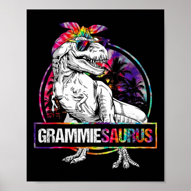 Poster Grammiesaurus Dinosaur Grammie Saurus Matching Tie (Frente)