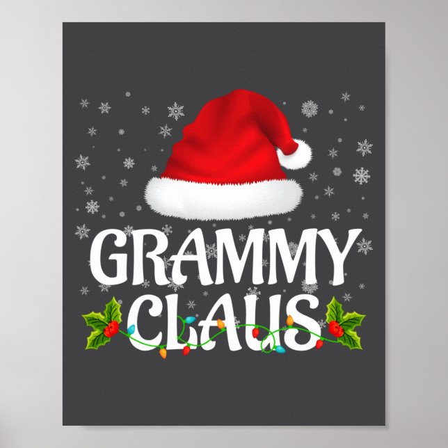 Poster Grammy Claus Christmas Lights Santa Pajama Family  (Frente)