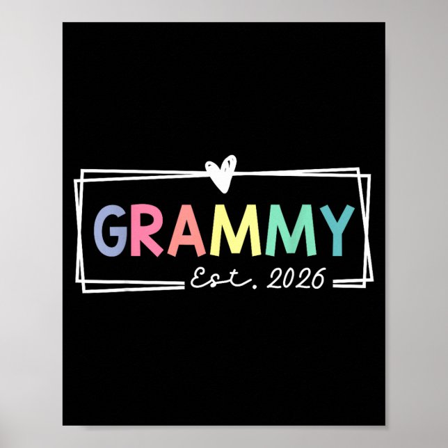 Poster Grammy Est 2026 Promoted To Grandma 2026 For Grand (Frente)