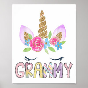 Poster Grammy Unicorn: Matchin da família Floral Birthday