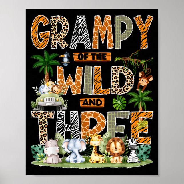 Poster Grampy Of The Wild &amp; Three Zoo 3rd Birthday Sa (Frente)