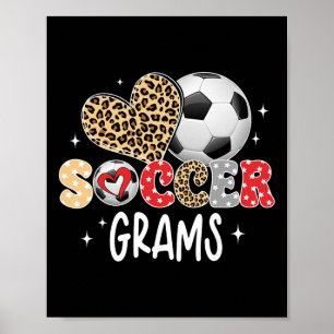 Poster Grams de Futebol Coração de Leopardo Fofo Amante d