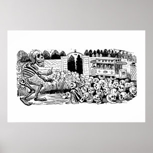 Póster Gran Calavera Eléctrica por José Guadalupe Posad