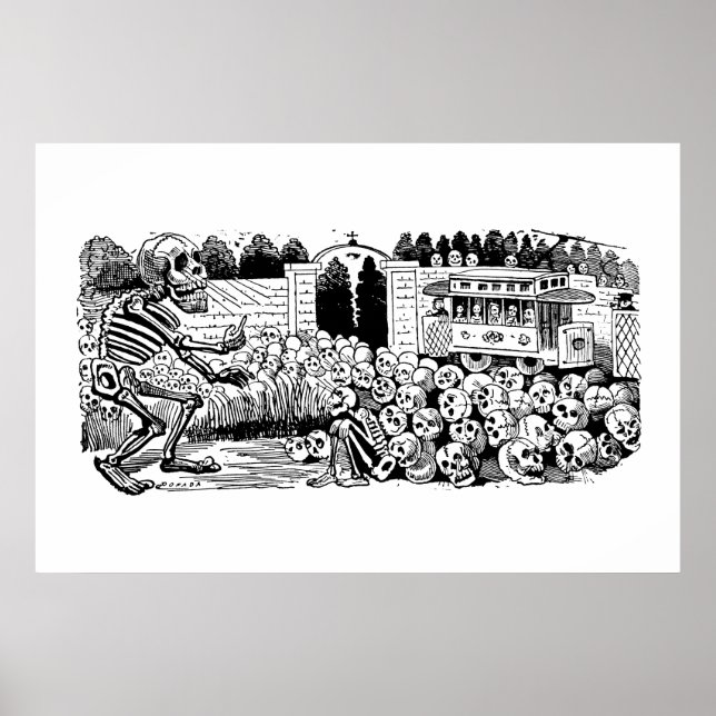 Póster Gran Calavera Elétrica por José Guadalupe Posada (Frente)