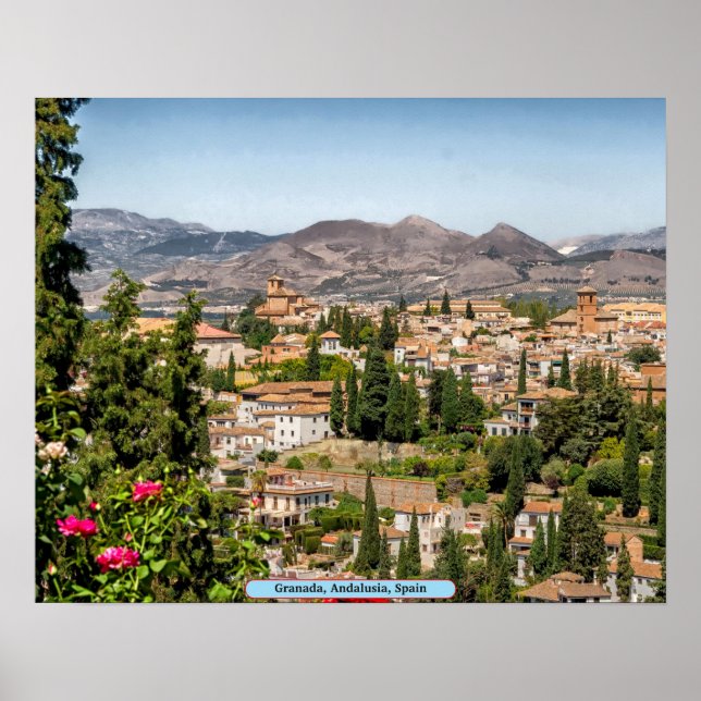 Póster Granada, Andaluzia, Espanha (Frente)