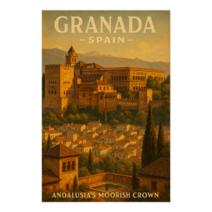 Póster Granada, Espanha — Andaluzia.