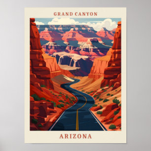 Poster Grand Canyon Arizona EUA Elegante Viagens vintage